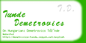 tunde demetrovics business card